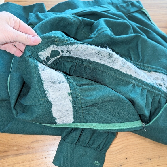 dark green LONG SLEEVE DRESS 1970's vintage S - Picture 13 of 13